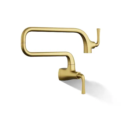 [KOH-22066-2MB] Kohler 22066-2MB Graze Wall Mount Pot Filler Vibrant Brushed Modern Brass