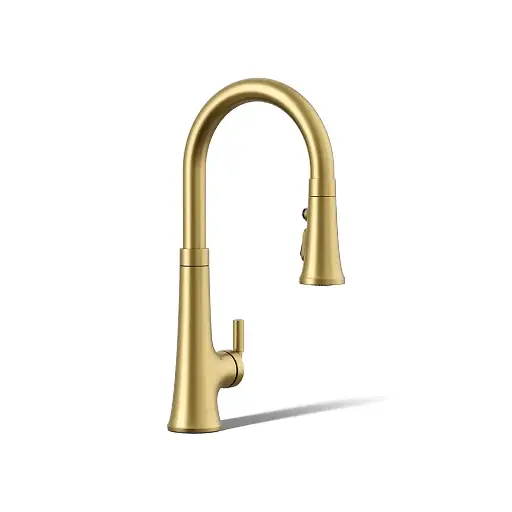 [KOH-23766-2MB] Kohler 23766-2MB Tone Touchless Pull Down Kitchen Sink Faucet Vibrant Brushed Modern Brass