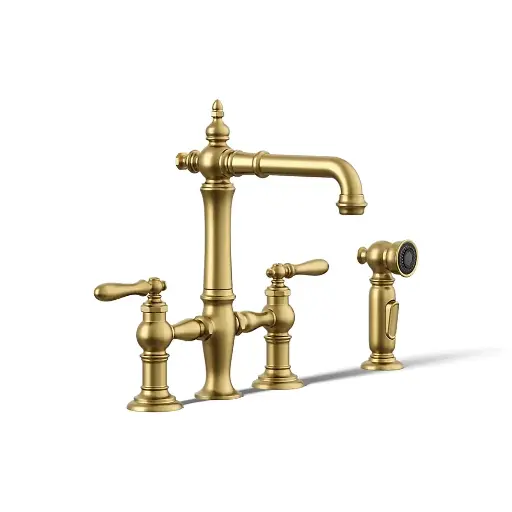 [KOH-76520-4-2MB] Kohler 76520-4-2MB Artifacts Three Hole Bridge Bar Faucet Vibrant Brushed Moderne Brass