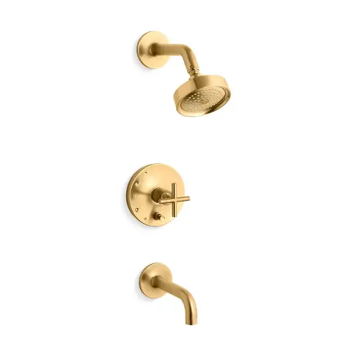 [KOH-T14421-3-2MB] Kohler T14421-3-2MB Purist Rite-Temp Bath and Shower Trim Kit Vibrant Brushed Moderne Brass