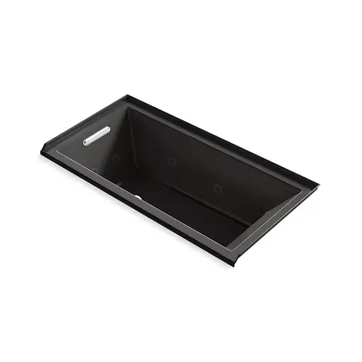 [KOH-1167-JLH-7] Kohler 1167-JLH-7 Underscore 60" x 30" Drop-in Heated Whirlpool Bath Left Drain Black
