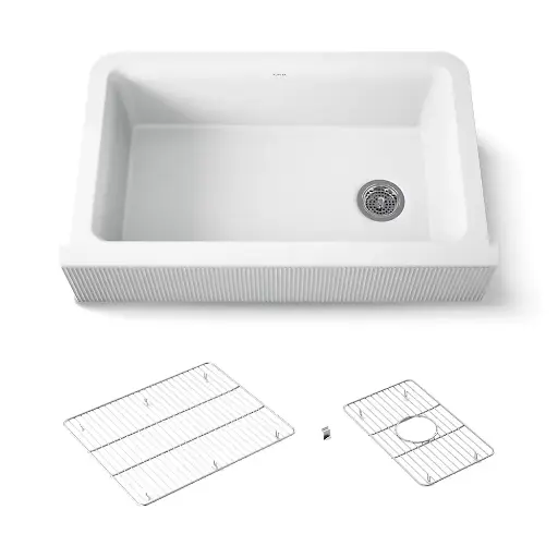 [KOH-25788-CM6] Kohler 25788-CM6 Cairn 34" Undermount Single Bowl Farmhouse Kitchen Sink Matte White