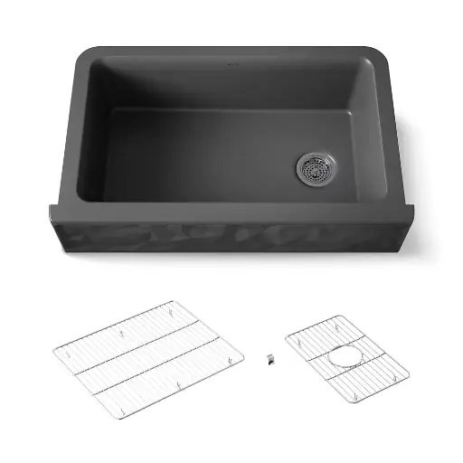 [KOH-29825-CM7] Kohler 29825-CM7 Cairn 34" Undermount Single Bowl Farmhouse Kitchen Sink Matte Graphite