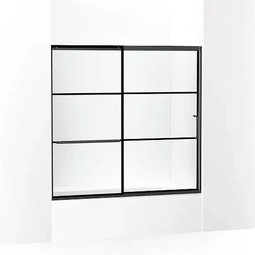 [KOH-707618-8G79-BL] Kohler 707618-8G79-BL Elate 56" Sliding Glass Shower Door Matte Black