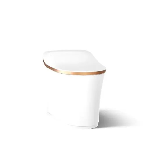 [KOH-77795-0SG] Kohler 77795-0SG Eir One Piece Elongated Smart Toilet White Sunrise Gold Trim