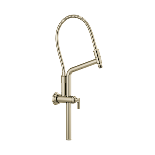 [BRI-81376-PN] Brizo 81376-PN Essential Shower Series Classic Slide Bar Shower Arm And Flange Brilliance Polished Nickel