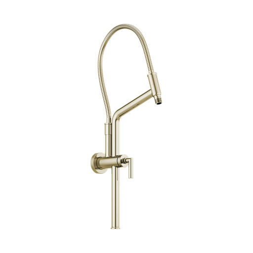 [BRI-81892-PN] Brizo 81892-PN Essential 10 7/16" Linear Round Slide Bar Shower Arm And Flange Brilliance Polished Nickel