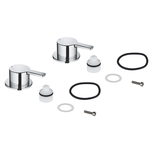 [GRO-48357000] Grohe 48357000 Lineare New Pair Of Handles Blue/Red Grohe Chrome