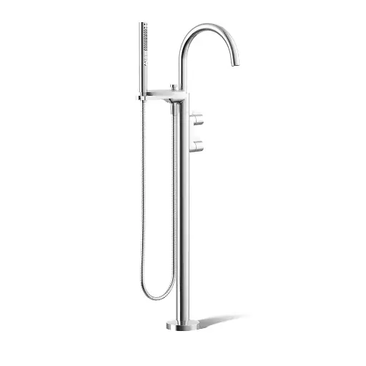 [KOH-T77984-4-CP] Kohler T77984-4-CP Components Freestanding Bath Faucet Lever Handles Polished Chrome