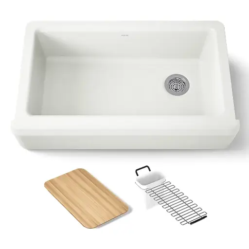 [KOH-24564-NY] Kohler 24564-NY Riverby 35-3/4" Undermount Farmhouse Workstation Sink Dune
