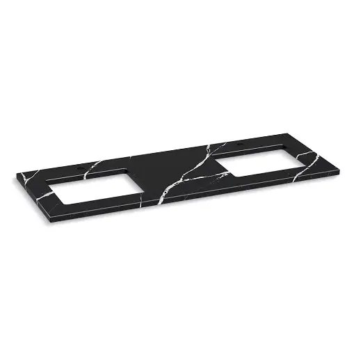 [KOH-28255-EMQ] Kohler 28255-EMQ Silestone 61" Quartz Vanity Top Two Rectangular Cutouts Eternal Marquina
