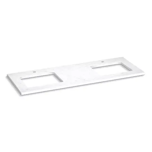 [KOH-28255-EST] Kohler 28255-EST Silestone 61" Quartz Vanity Top Two Rectangular Cutouts Eternal Statuario