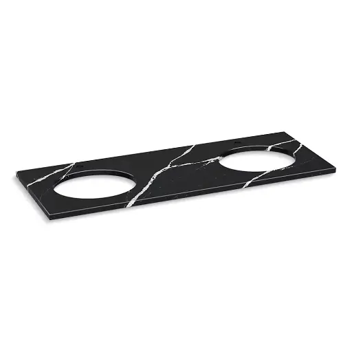 [KOH-28256-EMQ] Kohler 28256-EMQ Silestone Quartz 61" Vanity Top Double Oval Cutouts Eternal Marquina