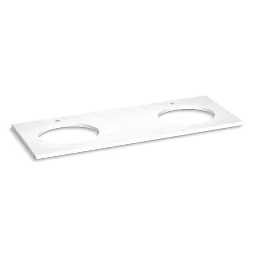 [KOH-28256-EST] Kohler 28256-EST Silestone Quartz 61" Vanity Top Double Oval Cutouts Eternal Statuario