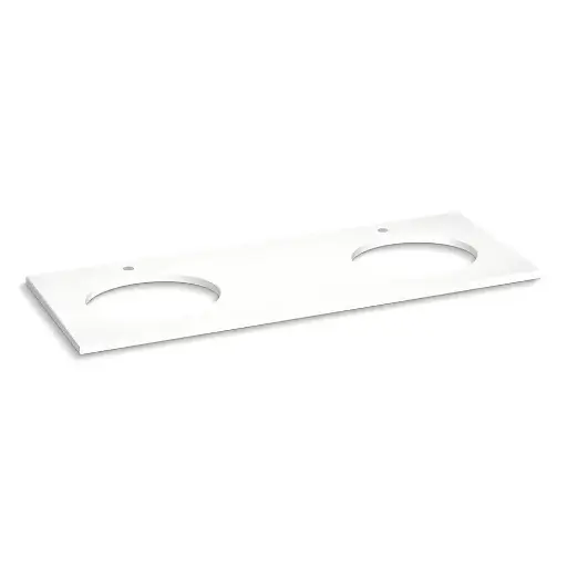 [KOH-28256-MMW] Kohler 28256-MMW Silestone Quartz 61" Vanity Top Double Oval Cutouts Miami White