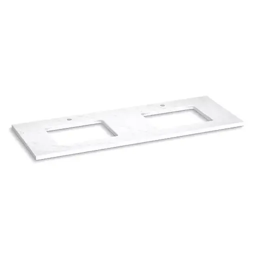 [KOH-28258-EST] Kohler 28258-EST Silestone 61" Quartz Vanity Top Two Rectangular Cutouts Eternal Statuario