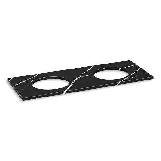 [KOH-28259-EMQ] Kohler 28259-EMQ Silestone Quartz 61" Vanity Top Double Oval Cutouts Eternal Marquina
