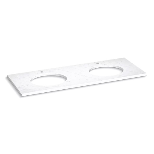 [KOH-28259-EST] Kohler 28259-EST Silestone Quartz 61" Vanity Top Double Oval Cutouts Eternal Statuario