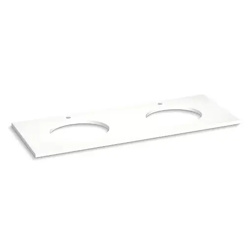 [KOH-28259-MMW] Kohler 28259-MMW Silestone Quartz 61" Vanity Top Double Oval Cutouts Miami White