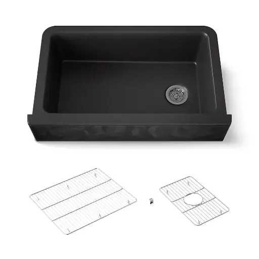 [KOH-29825-CM1] Kohler 29825-CM1 Cairn 34" Undermount Single Bowl Farmhouse Kitchen Sink Matte Black