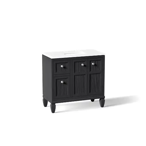 [KOH-33537-ASB-1WX] Kohler 33537-ASB-1WX Hearthaven 36" Vanity Cabinet With Sink Slate Grey