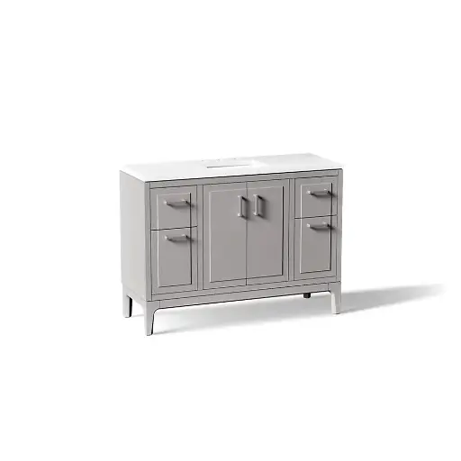 [KOH-33554-ASB-1WT] Kohler 33554-ASB-1WT Seer 48" Vanity Cabinet With Sink Mohair Grey
