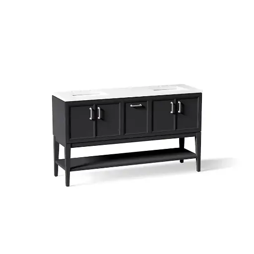 [KOH-33581-ASB-1WX] Kohler 33581-ASB-1WX Winnow 60" Bathroom Vanity Cabinet With Sink Slate Grey
