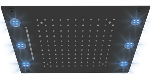 [TEN-CTS-1317LW-MB] Tenzo CTS-1317LW-MB Ceiling Shower Head & Waterfall 33X43Cm 13X17In Led (6X) Matte Black