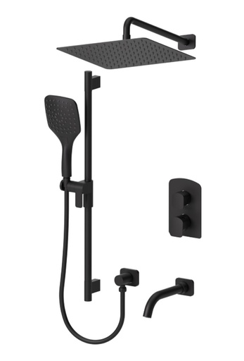 [TEN-DEPB33-501125-MB] Tenzo DEPB33-501125-MB Delano T-Box Kit 3 Functions Pres Bal Matte Black Finish