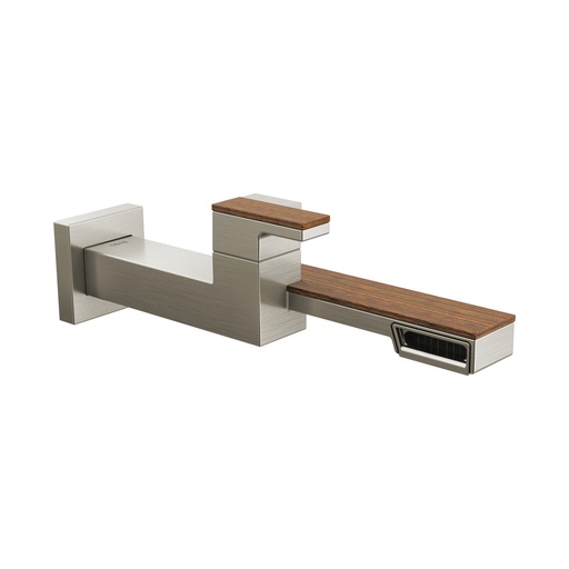 [BRI-T65722LF-NKTK] Brizo T65722LF-NKTK Frank Lloyd Wright Wall Mount Lavatory Faucet Brilliance Luxe Nickel Wood