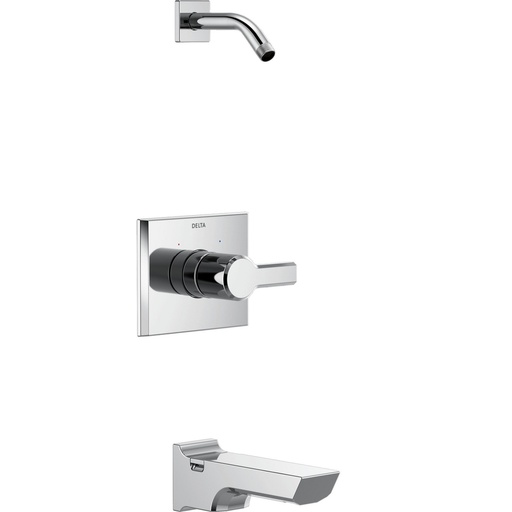 [DEL-T14499-PR-LHD] Delta T14499-PR-LHD Pivotal 14 Series Tub And Shower Trim Less Head Lumicoat Chrome