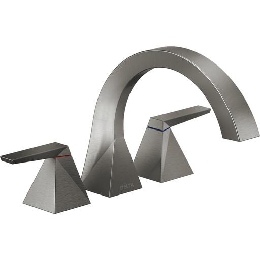 [DEL-T2746-KS-PR] Delta T2746-KS-PR Trillian Two-Handle Roman Tub Trim Lumicoat Black Stainless