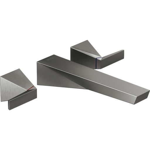 [DEL-T3543LF-KS-PR-WL] Delta T3543LF-KS-PR-WL Trillian Wall Mount Bathroom Faucet Trim Lumicoat Black Stainless