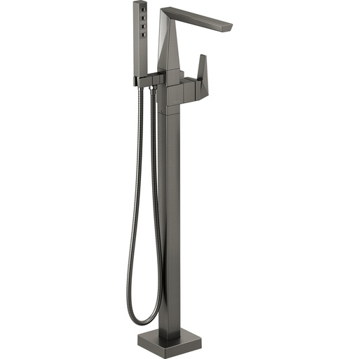 [DEL-T4743-KS-PR-FL] Delta T4743-KS-PR-FL Trillian Floor Mount Tub Filler Trim Lumicoat Black Stainless