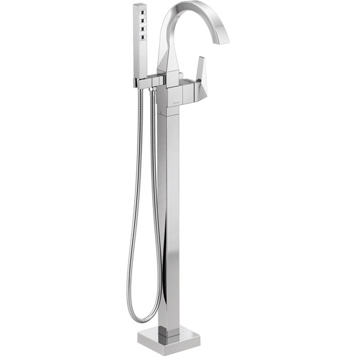 [DEL-T4746-PR-FL] Delta T4746-PR-FL Trillian Floor Mount Tub Filler Trim Lumicoat Chrome