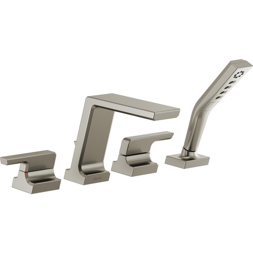 [DEL-T4799-SS-PR] Delta T4799-SS-PR Pivotal Roman Tub with Hand Shower Trim Lumicoat Stainless