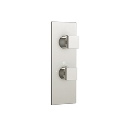 [AQB-S8395BN] Aquabrass S8395 Square Trim Set For 12123 1/2 Thermostatic Valve 3 Way Shared Functions Brushed Nickel