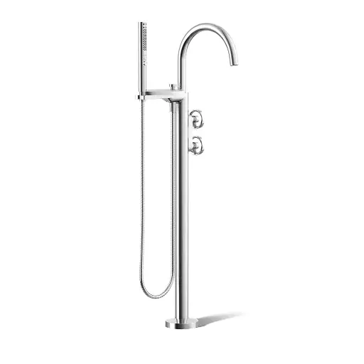 [KOH-T77984-9-CP] Kohler T77984-9-CP Components Freestanding Bath Faucet Industrial Handles Polished Chrome