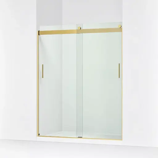 [KOH-706009-L-2MB] Kohler 706009-L-2MB Levity 74" Sliding Shower Glass Door Vibrant Brushed Moderne Brass