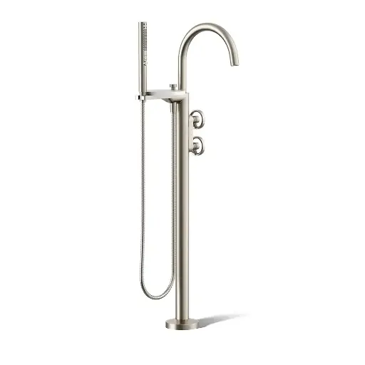 [KOH-T77984-9-BN] Kohler T77984-9-BN Components Freestanding Bath Faucet Industrial Handles Vibrant Brushed Nickel