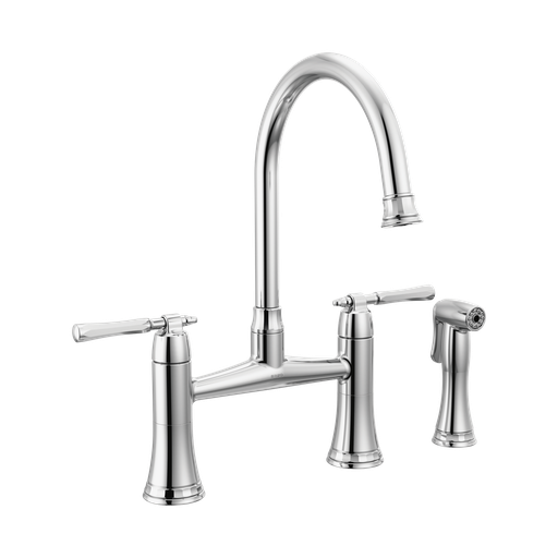 [BRI-62558LF-PC] Brizo 62558LF-PC Tulham Bridge Kitchen Faucet with Side Spray Polished Chrome