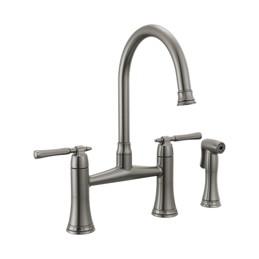 [BRI-62558LF-SL] Brizo 62558LF-SL Tulham Bridge Kitchen Faucet with Side Spray Luxe Steel