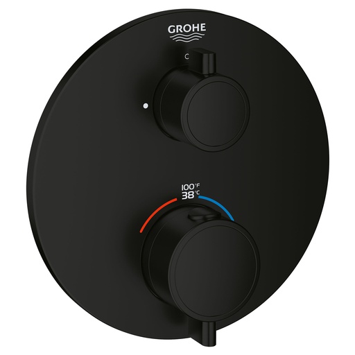 [GRO-241072430] Grohe 241072430 Grohtherm Single Function 2-Handle Thermostatic Valve Trim Matte Black