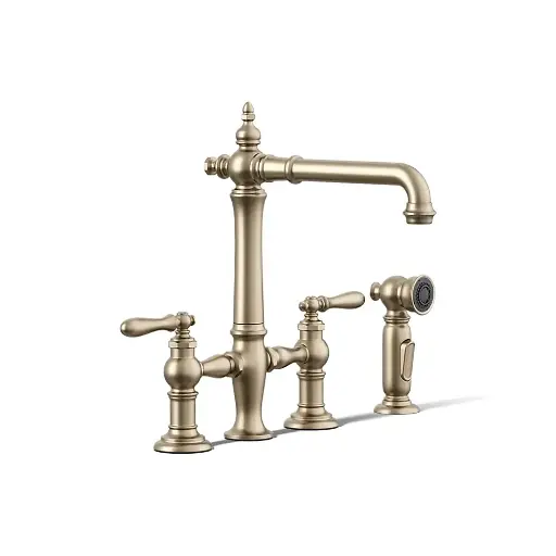 [KOH-76519-4-BV] Kohler 76519-4-BV Artifacts Three Hole Bridge Kitchen Faucet Vibrant Brushed Bronze