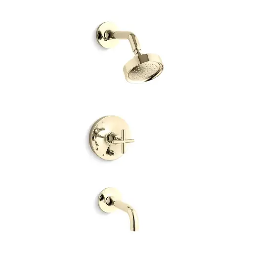 [KOH-T14421-3-AF] Kohler T14421-3-AF Purist Rite-Temp Bath and Shower Trim Kit Vibrant French Gold