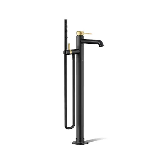 [KOH-T27025-4-BMB] Kohler T27025-4-BMB Occasion Freestanding Bath Filler Matte Black Brushed Moderne Brass