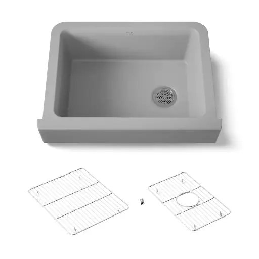 [KOH-25785-CM4] Kohler 25785-CM4 Cairn 29-3/4" Undermount Single Bowl Farmhouse Kitchen Sink Matte Grey