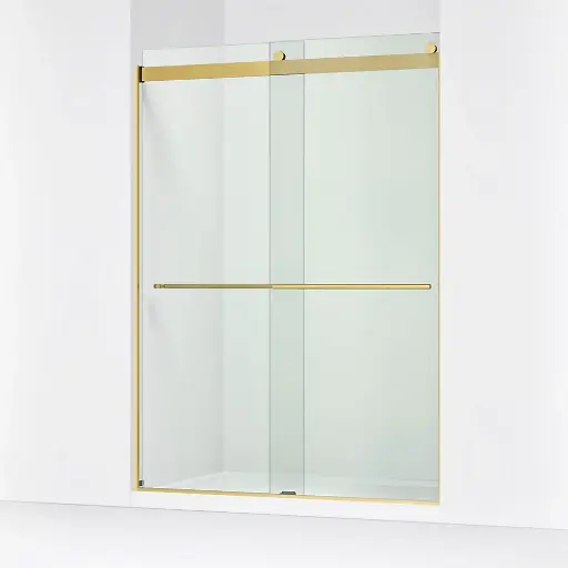 [KOH-702430-L-2MB] Kohler 702430-L-2MB Levity Plus 81-5/8" H Sliding Shower Door Vibrant Brushed Moderne Brass