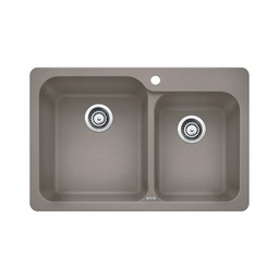 [BLA-401137] Blanco 401137 Vision 1.75 Drop In Double Kitchen Sink Truffle