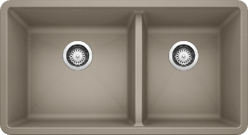 [BLA-401142] Blanco 401142 Precis U 1.75 Undermount Double Kitchen Sink Truffle